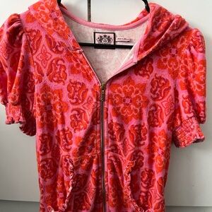 Rare early 2000s juicy couture short sleeved terry cloth hoodie